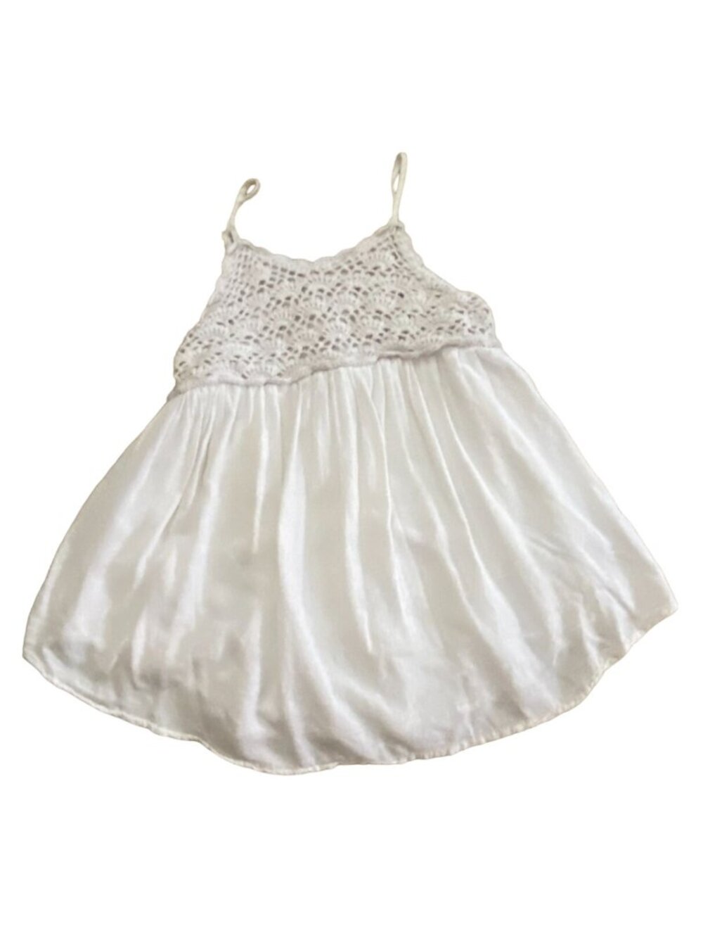 Art Class Girls Flowy Crochet Top Tank Top-White-Size 10/12-GUC